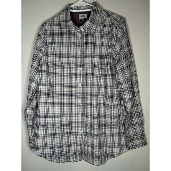 RIDGECUT Toughwear Plaid Flannel Button-Up Shirt Blue Purple Gorpcore Medium - Picture 1 of 8